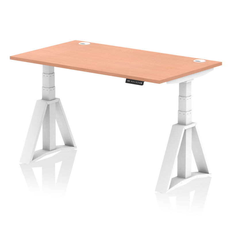 Brisk Height Adjustable Desk With Cable Ports With Piste Foot - Image 22
