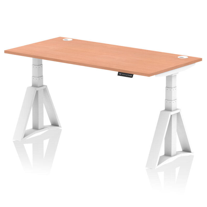 Brisk Height Adjustable Desk With Cable Ports With Piste Foot - Image 23