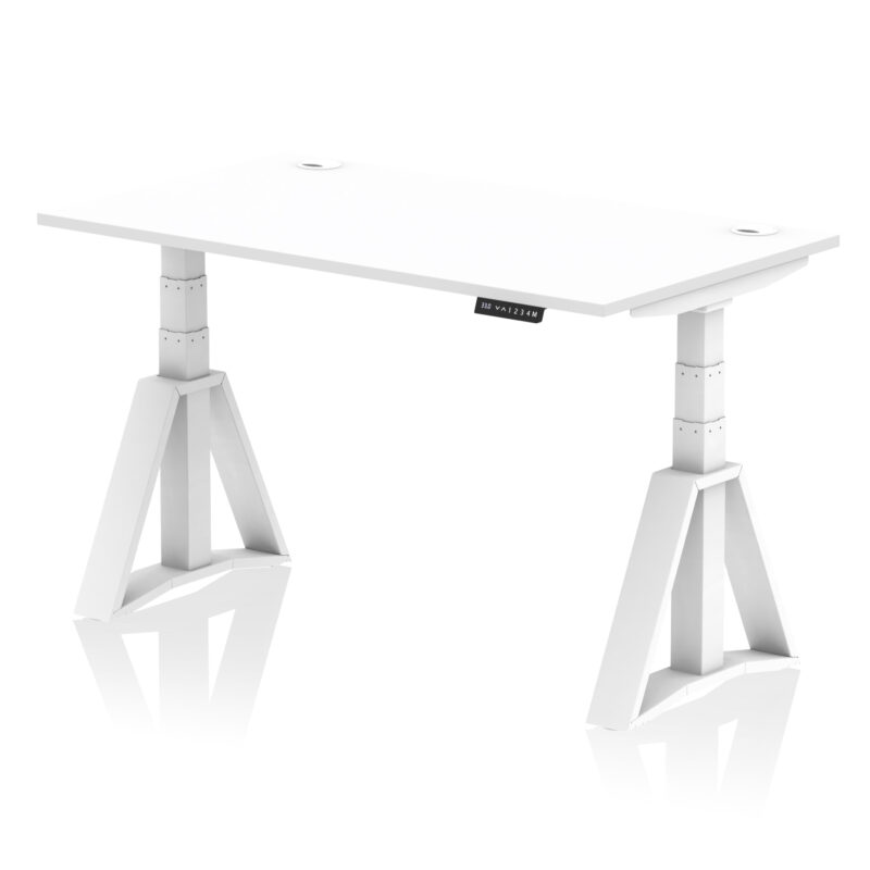 Brisk Height Adjustable Desk With Cable Ports With Piste Foot - Image 30