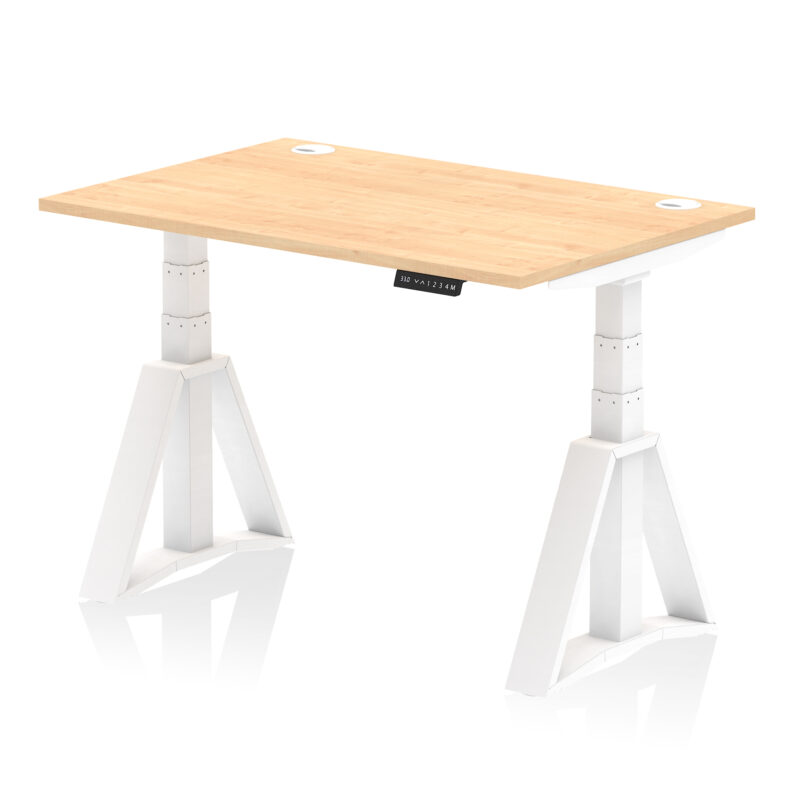 Brisk Height Adjustable Desk With Cable Ports With Piste Foot - Image 33