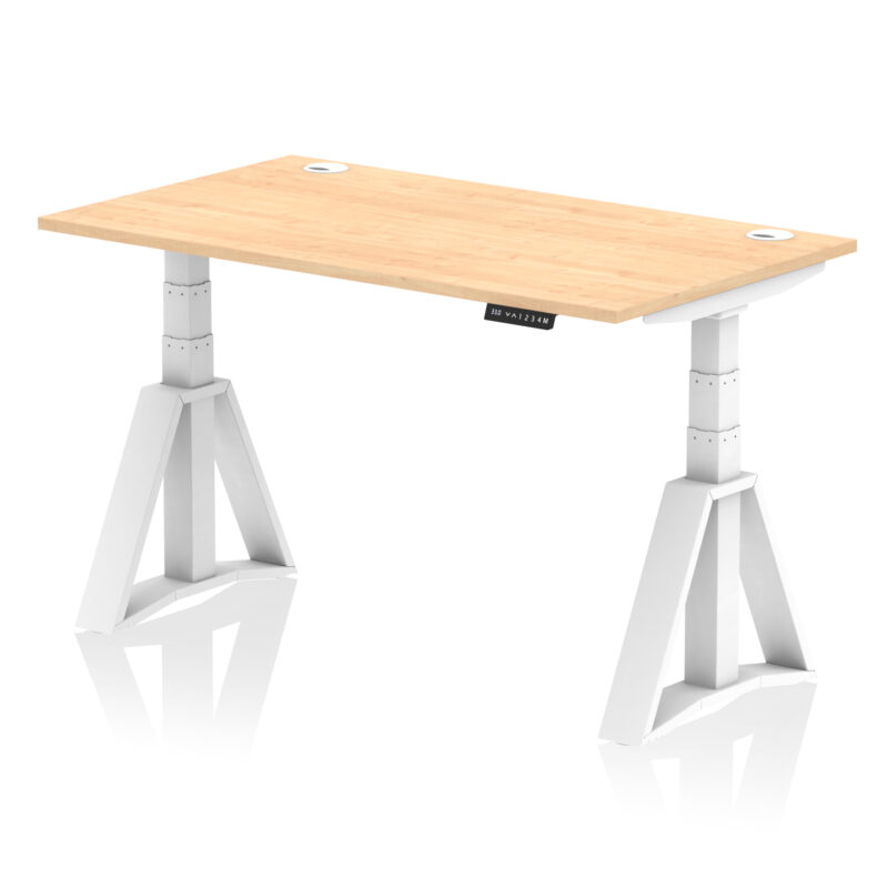 Brisk Height Adjustable Desk With Cable Ports With Piste Foot - Image 34