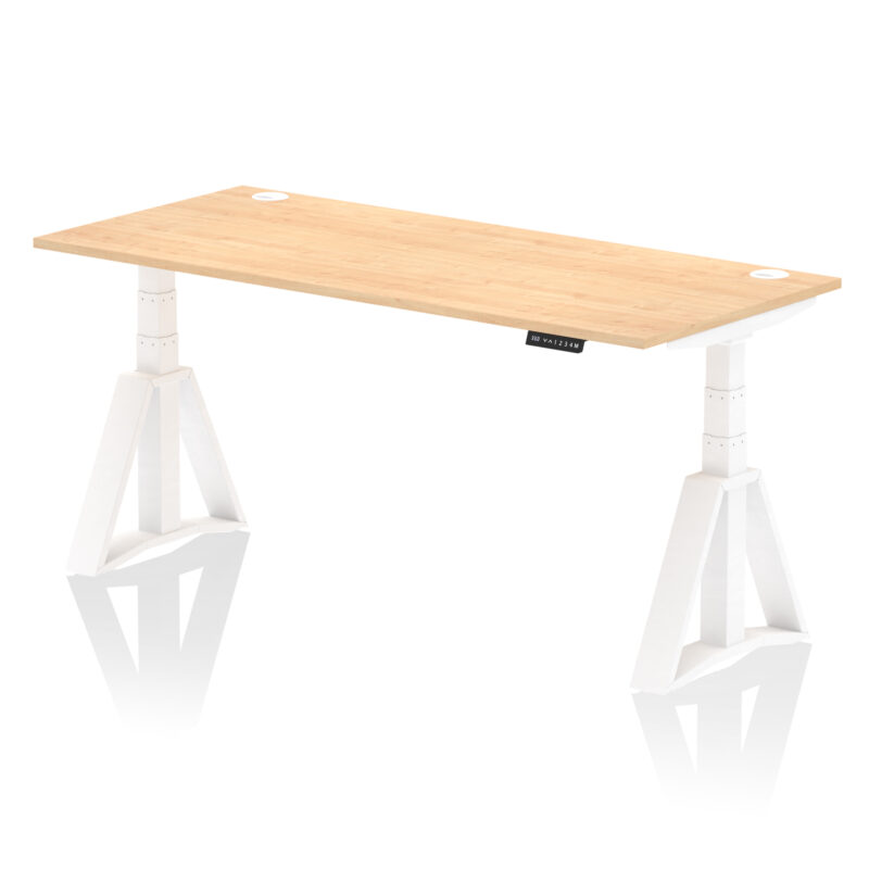 Brisk Height Adjustable Desk With Cable Ports With Piste Foot - Image 36
