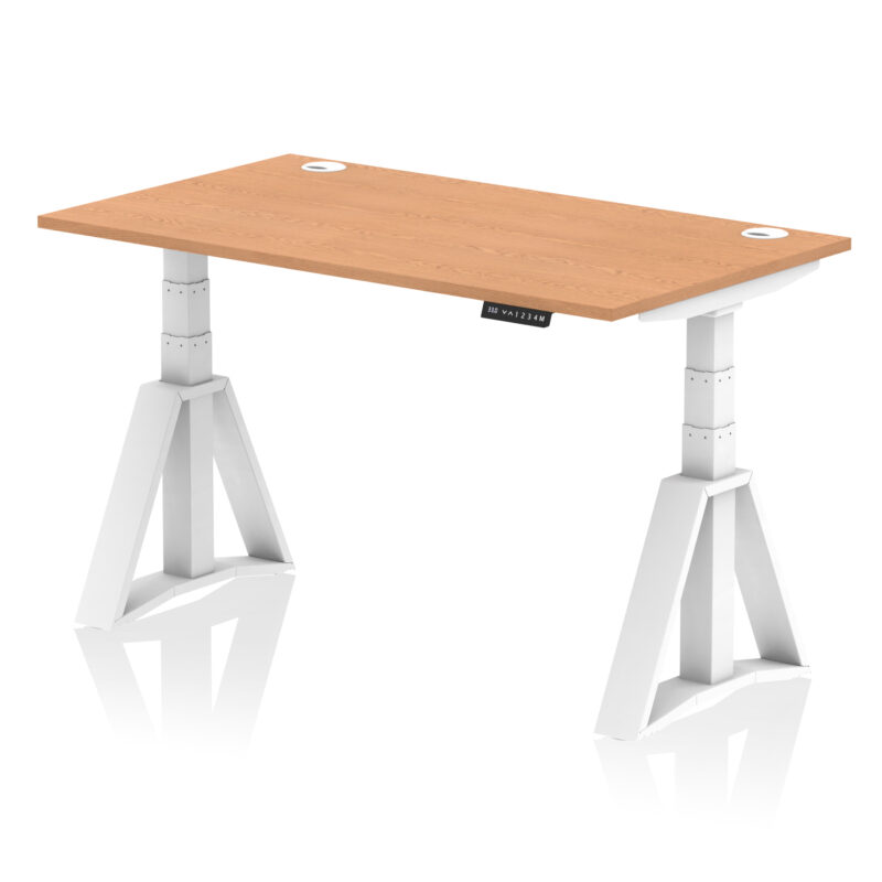 Brisk Height Adjustable Desk With Cable Ports With Piste Foot - Image 38