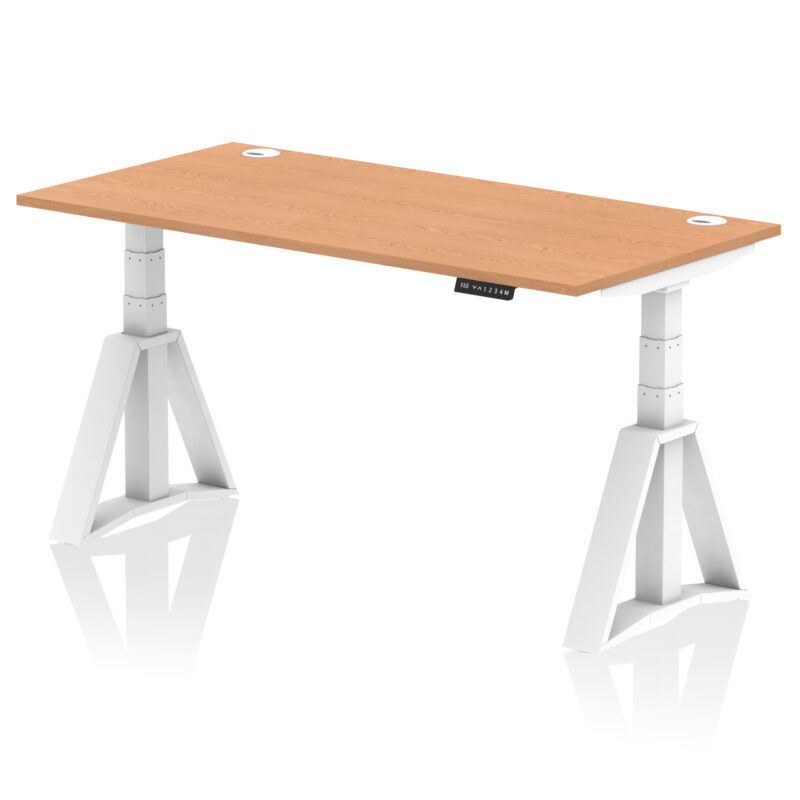 Brisk Height Adjustable Desk With Cable Ports With Piste Foot - Image 39