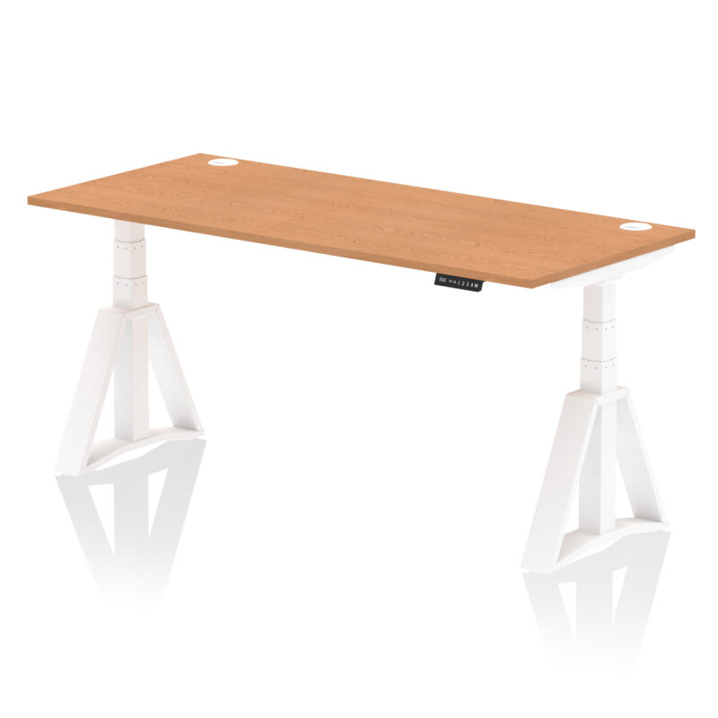 Brisk Height Adjustable Desk With Cable Ports With Piste Foot - Image 40