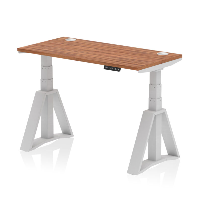 Brisk Height Adjustable Slimline Desk With Cable Ports With Piste Foot - Image 5