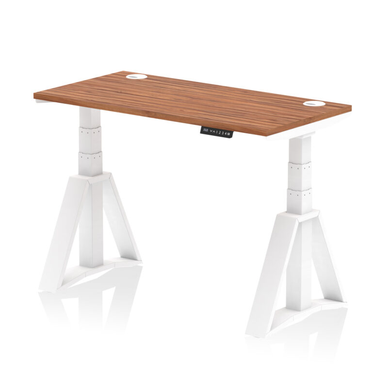 Brisk Height Adjustable Slimline Desk With Cable Ports With Piste Foot - Image 25