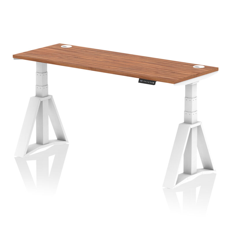 Brisk Height Adjustable Slimline Desk With Cable Ports With Piste Foot - Image 27
