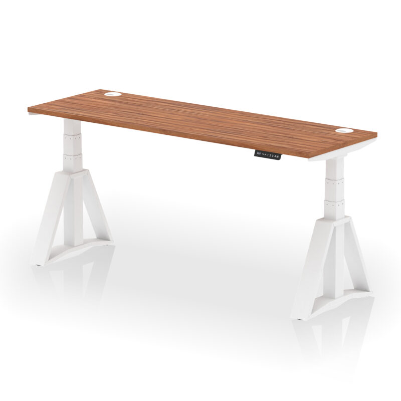 Brisk Height Adjustable Slimline Desk With Cable Ports With Piste Foot - Image 28