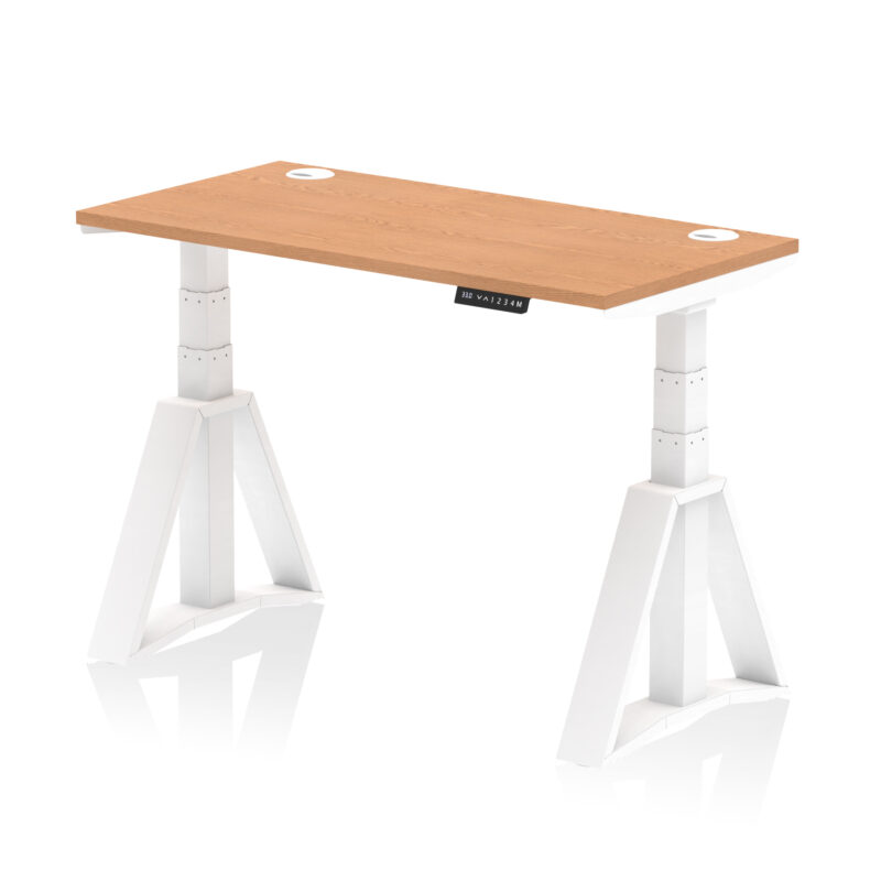 Brisk Height Adjustable Slimline Desk With Cable Ports With Piste Foot - Image 37
