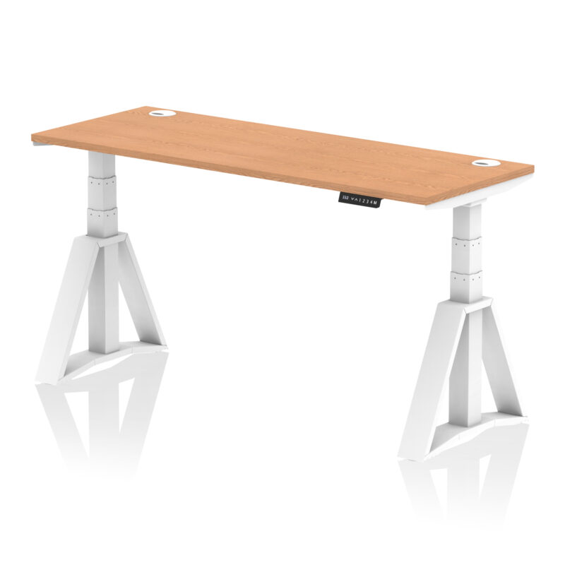 Brisk Height Adjustable Slimline Desk With Cable Ports With Piste Foot - Image 39