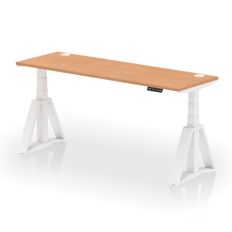 Brisk Height Adjustable Slimline Desk With Cable Ports With Piste Foot - Image 40