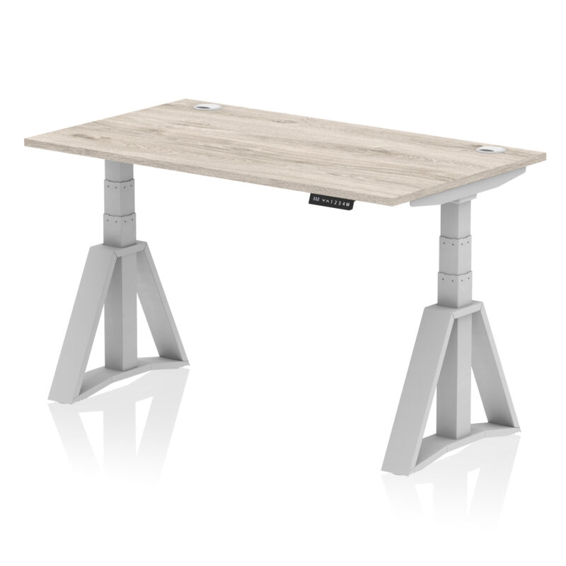 Brisk Height Adjustable Desk With Cable Ports With Piste Foot - Image 43