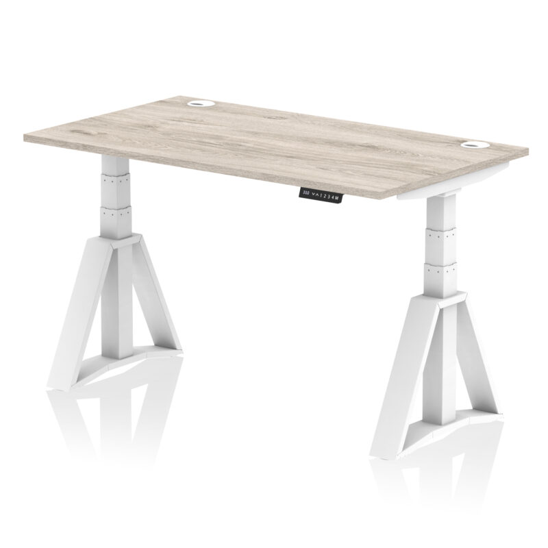 Brisk Height Adjustable Desk With Cable Ports With Piste Foot - Image 44