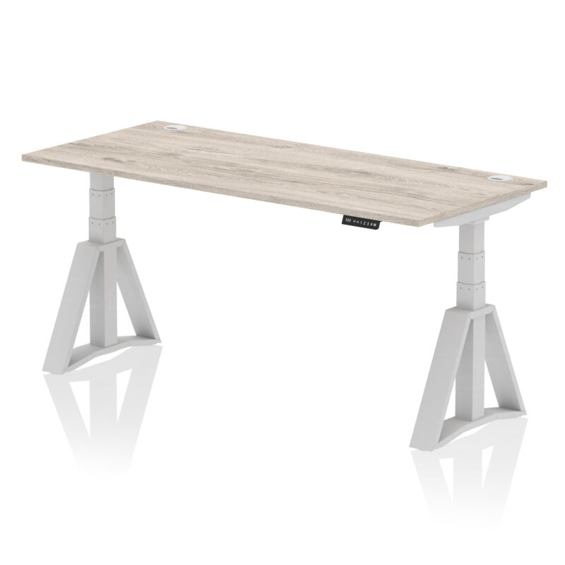 Brisk Height Adjustable Desk With Cable Ports With Piste Foot - Image 47