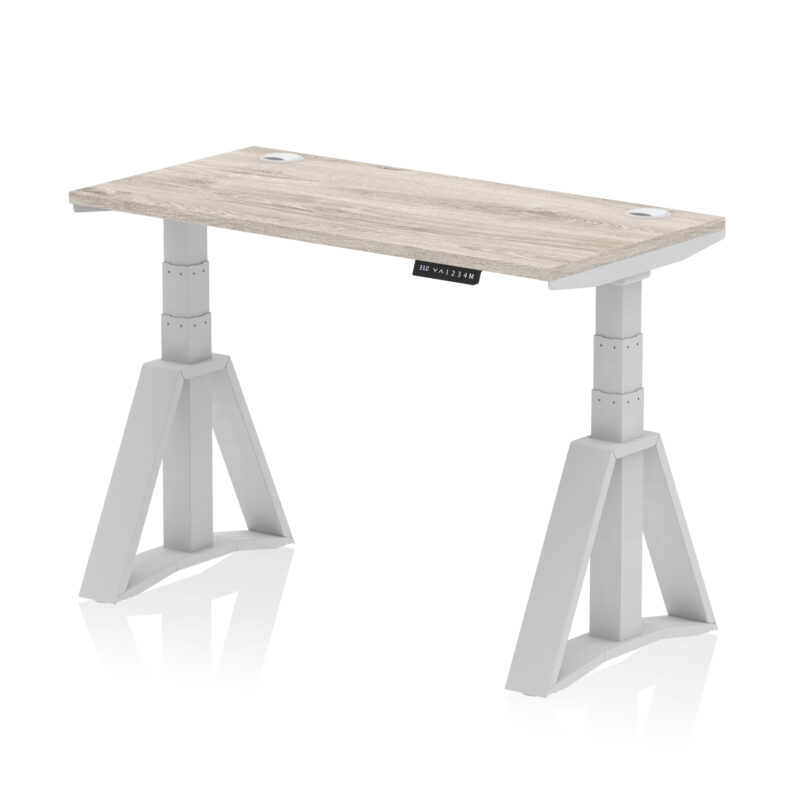 Brisk Height Adjustable Slimline Desk With Cable Ports With Piste Foot - Image 41