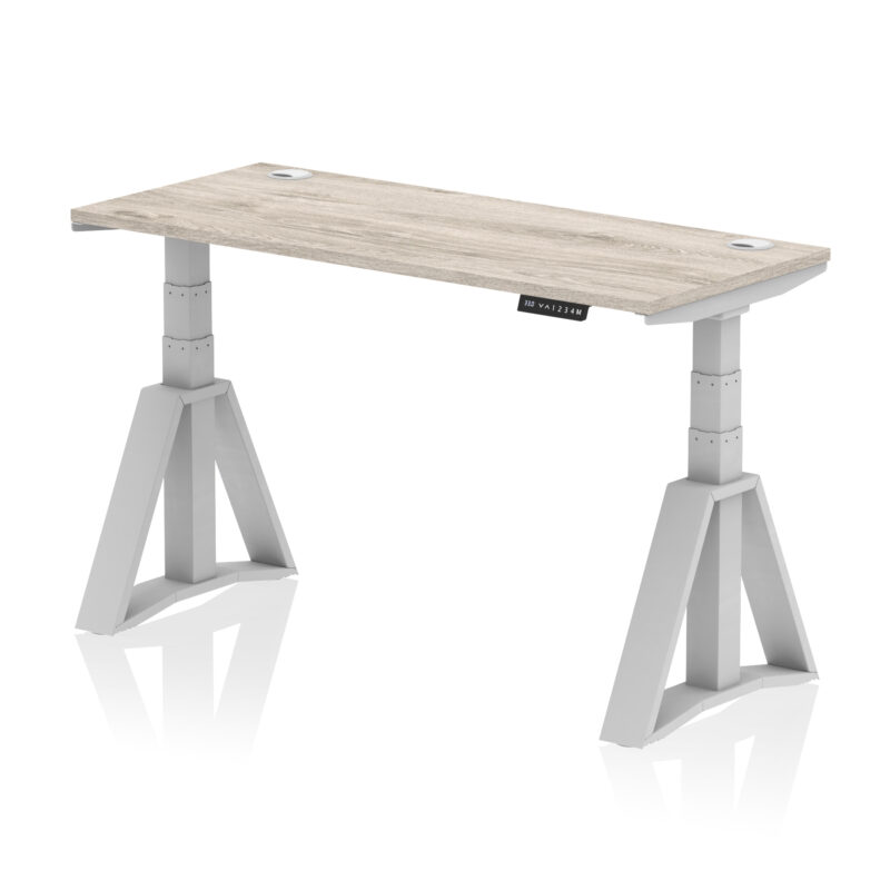 Brisk Height Adjustable Slimline Desk With Cable Ports With Piste Foot - Image 42