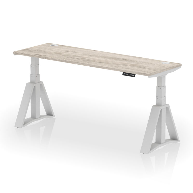 Brisk Height Adjustable Slimline Desk With Cable Ports With Piste Foot - Image 44