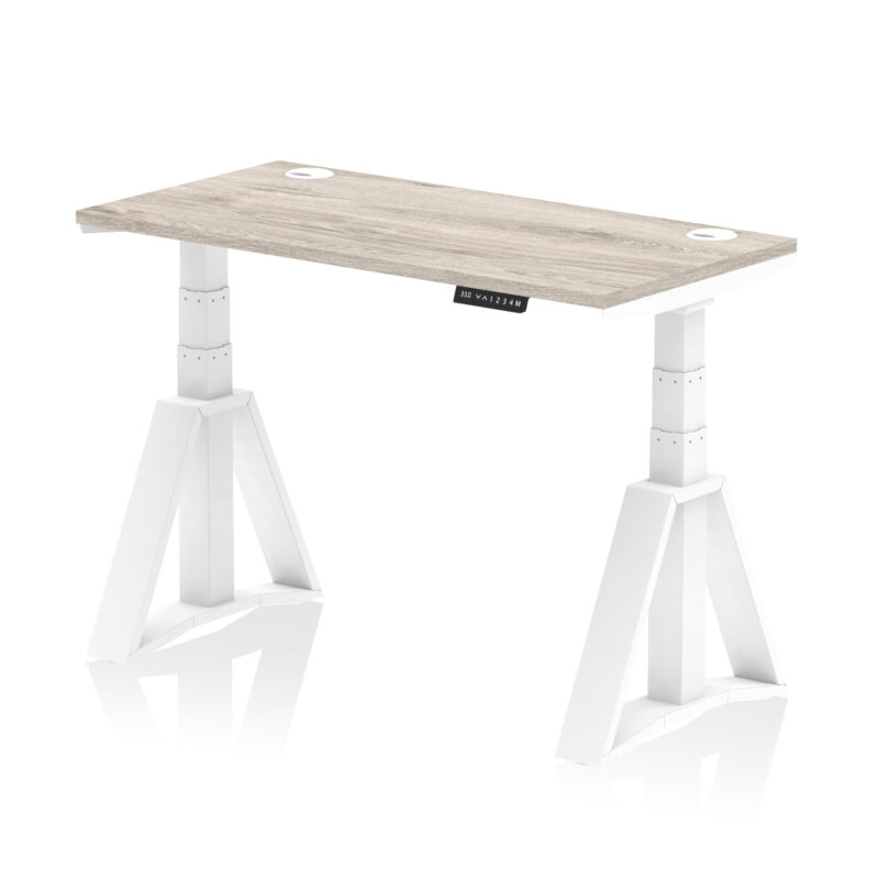 Brisk Height Adjustable Slimline Desk With Cable Ports With Piste Foot - Image 45