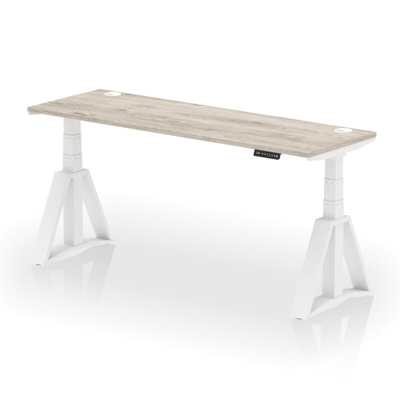 Brisk Height Adjustable Slimline Desk With Cable Ports With Piste Foot - Image 48