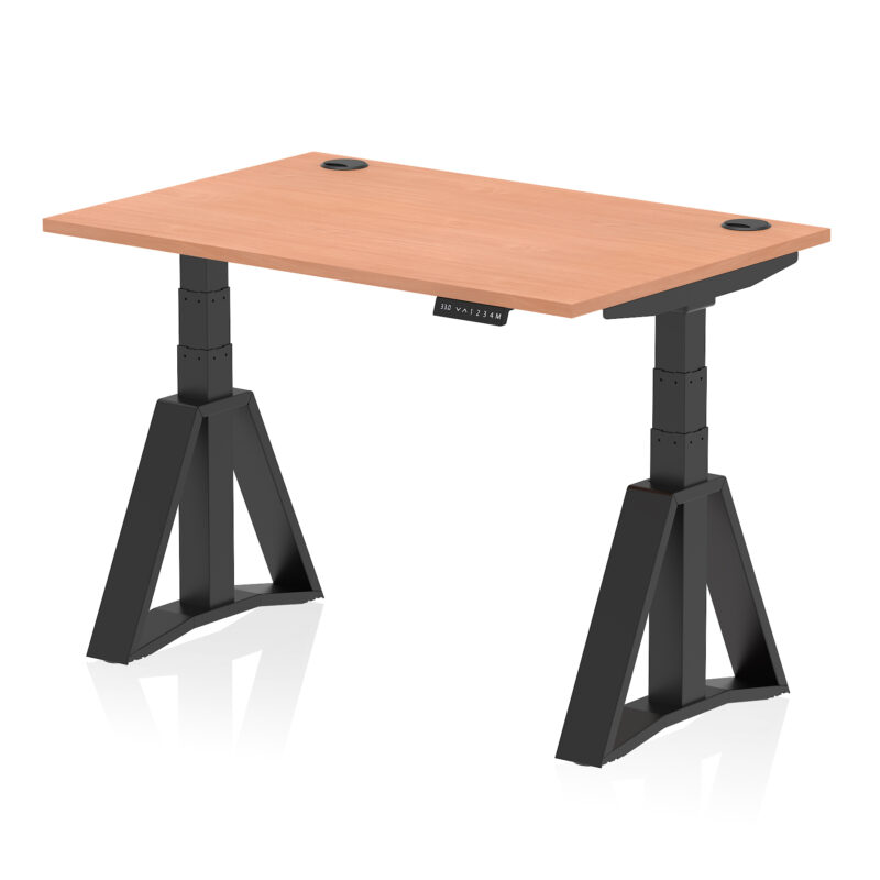Brisk Height Adjustable Desk With Cable Ports With Piste Foot - Image 49
