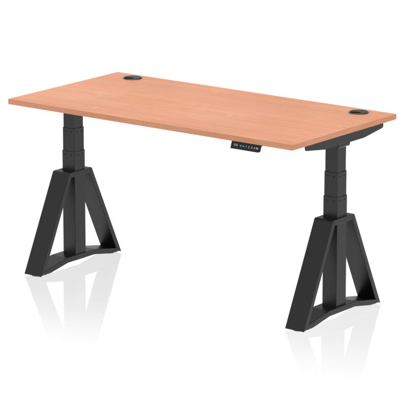Brisk Height Adjustable Desk With Cable Ports With Piste Foot - Image 51