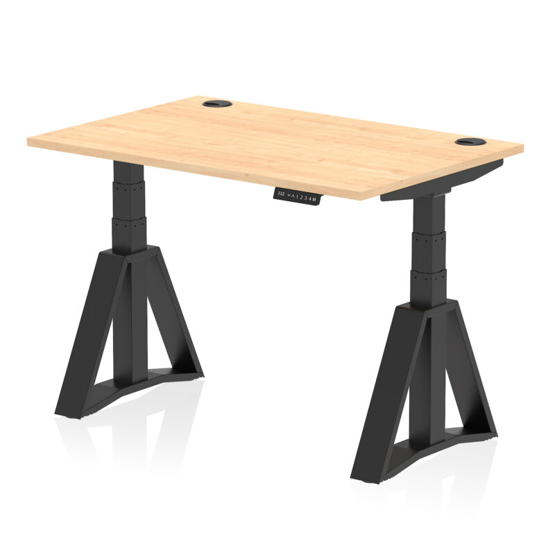Brisk Height Adjustable Desk With Cable Ports With Piste Foot - Image 61