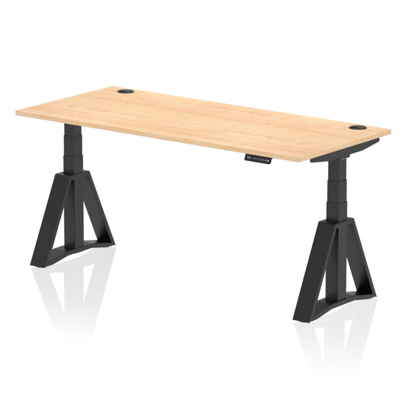 Brisk Height Adjustable Desk With Cable Ports With Piste Foot - Image 64