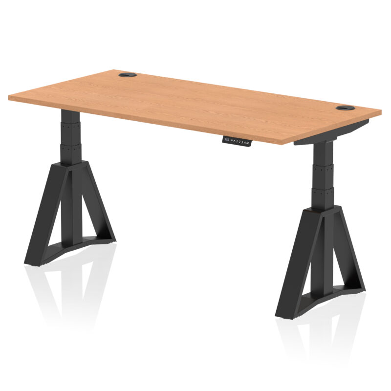 Brisk Height Adjustable Desk With Cable Ports With Piste Foot - Image 67