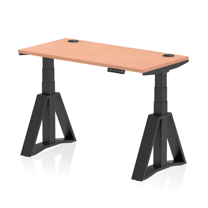 Brisk Height Adjustable Slimline Desk With Cable Ports With Piste Foot - Image 49