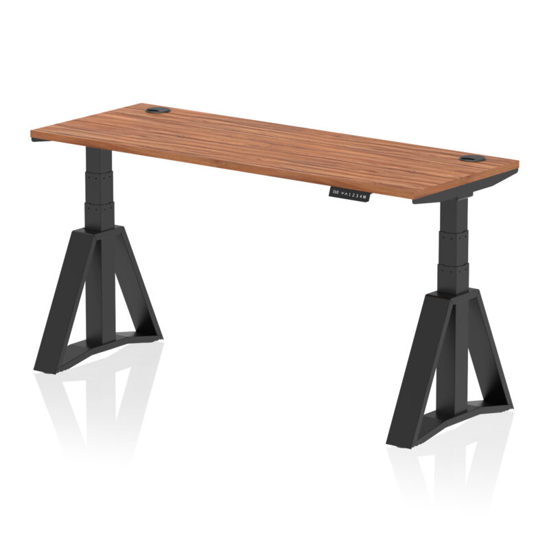 Brisk Height Adjustable Slimline Desk With Cable Ports With Piste Foot - Image 55