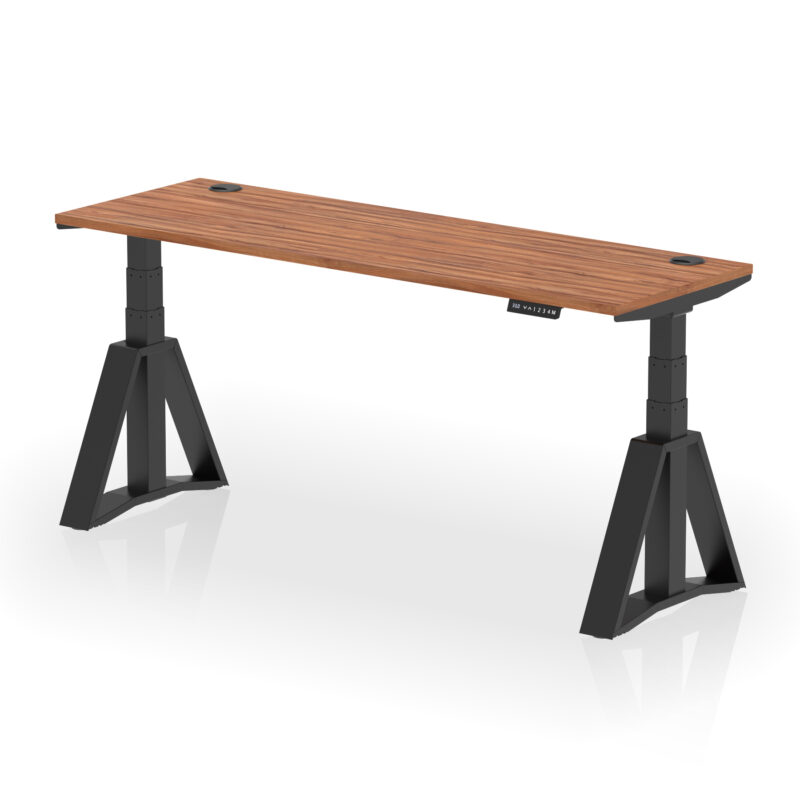 Brisk Height Adjustable Slimline Desk With Cable Ports With Piste Foot - Image 56
