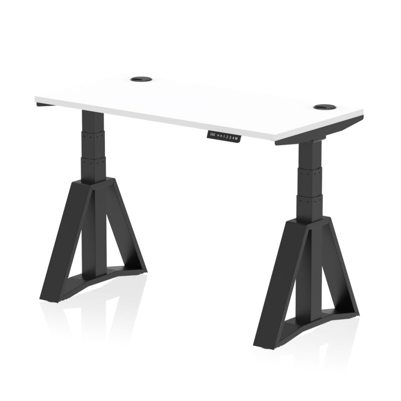 Brisk Height Adjustable Slimline Desk With Cable Ports With Piste Foot - Image 57
