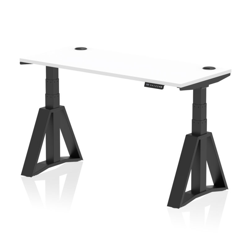 Brisk Height Adjustable Slimline Desk With Cable Ports With Piste Foot - Image 58