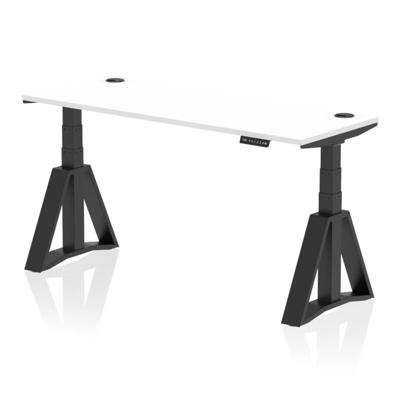 Brisk Height Adjustable Slimline Desk With Cable Ports With Piste Foot - Image 59