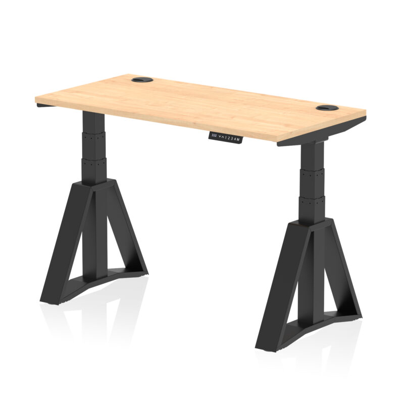 Brisk Height Adjustable Slimline Desk With Cable Ports With Piste Foot - Image 61