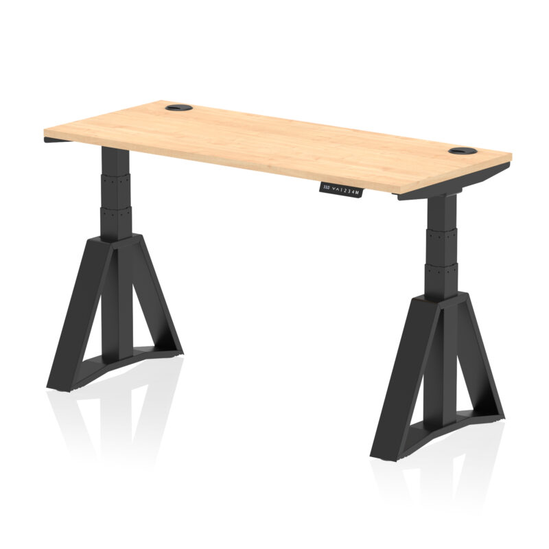 Brisk Height Adjustable Slimline Desk With Cable Ports With Piste Foot - Image 62