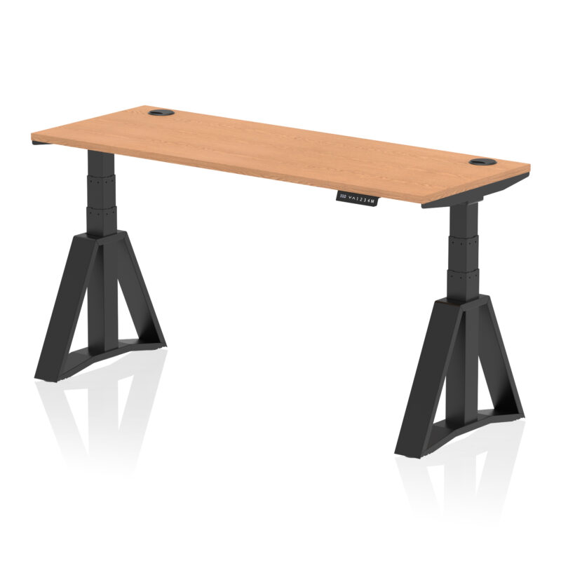 Brisk Height Adjustable Slimline Desk With Cable Ports With Piste Foot - Image 67