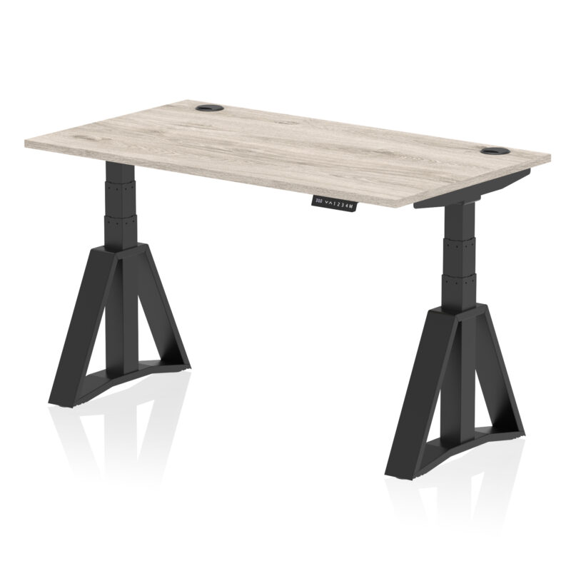 Brisk Height Adjustable Desk With Cable Ports With Piste Foot - Image 70