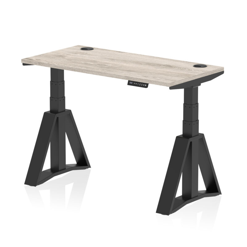 Brisk Height Adjustable Slimline Desk With Cable Ports With Piste Foot - Image 69