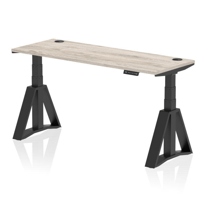 Brisk Height Adjustable Slimline Desk With Cable Ports With Piste Foot - Image 71