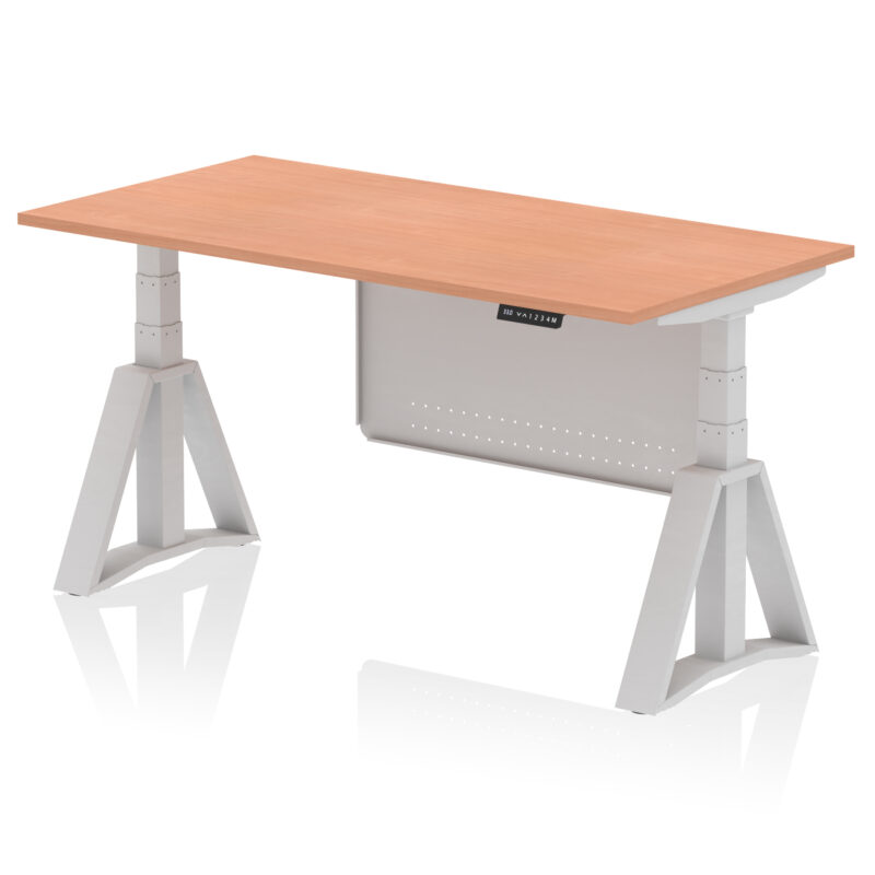 Brisk Height Adjustable Desk without Cable Ports With Steel Modesty Panel With Piste Foot - Image 3