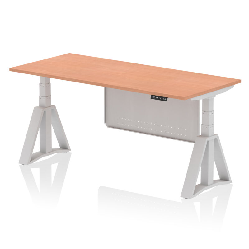 Brisk Height Adjustable Desk without Cable Ports With Steel Modesty Panel With Piste Foot - Image 4