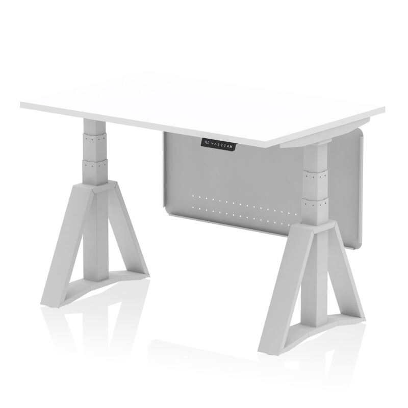 Brisk Height Adjustable Desk without Cable Ports With Steel Modesty Panel With Piste Foot - Image 9