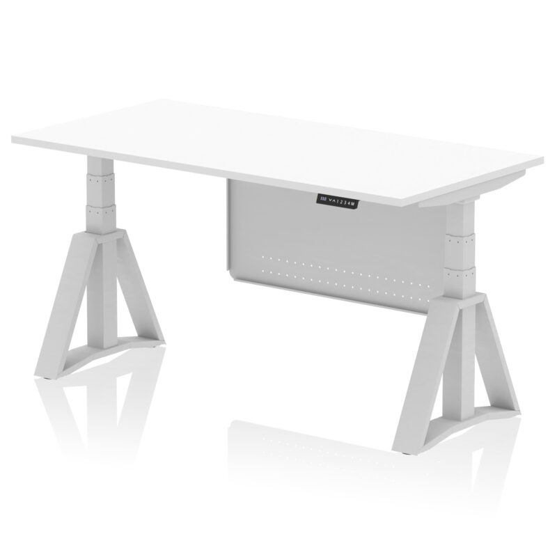 Brisk Height Adjustable Desk without Cable Ports With Steel Modesty Panel With Piste Foot - Image 11