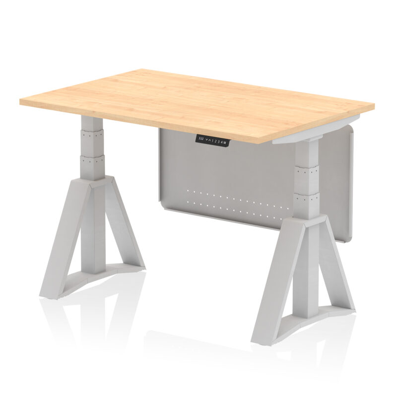 Brisk Height Adjustable Desk without Cable Ports With Steel Modesty Panel With Piste Foot - Image 13