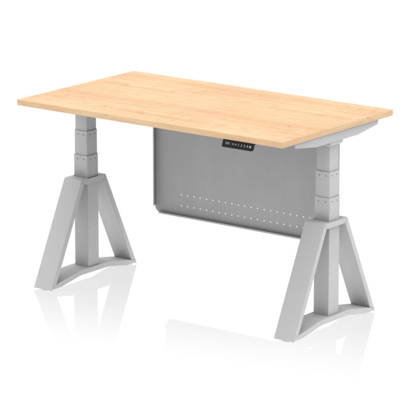Brisk Height Adjustable Desk without Cable Ports With Steel Modesty Panel With Piste Foot - Image 14
