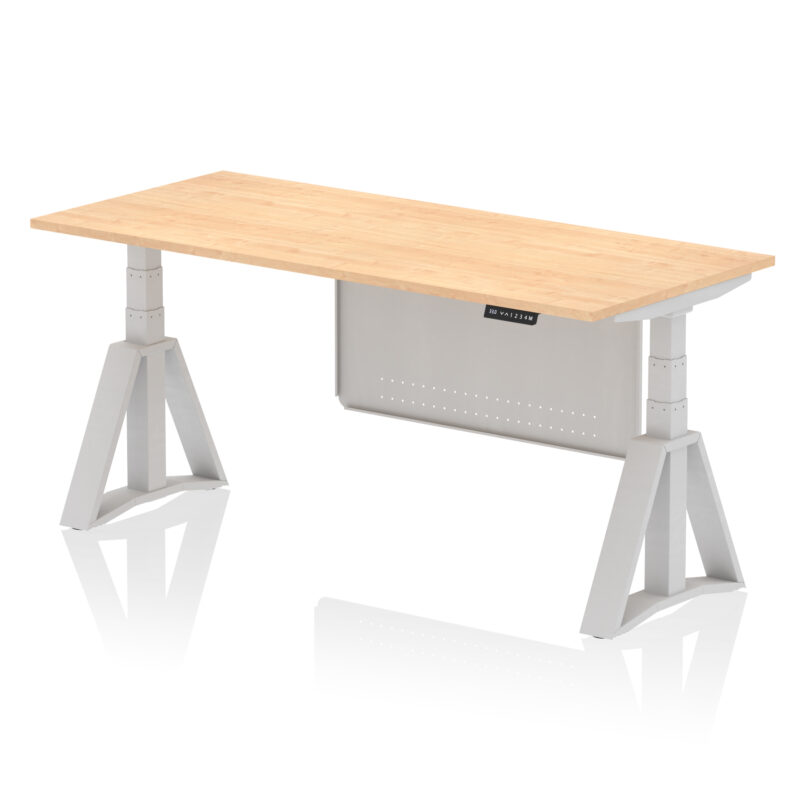Brisk Height Adjustable Desk without Cable Ports With Steel Modesty Panel With Piste Foot - Image 16