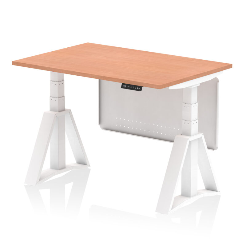 Brisk Height Adjustable Desk without Cable Ports With Steel Modesty Panel With Piste Foot - Image 21