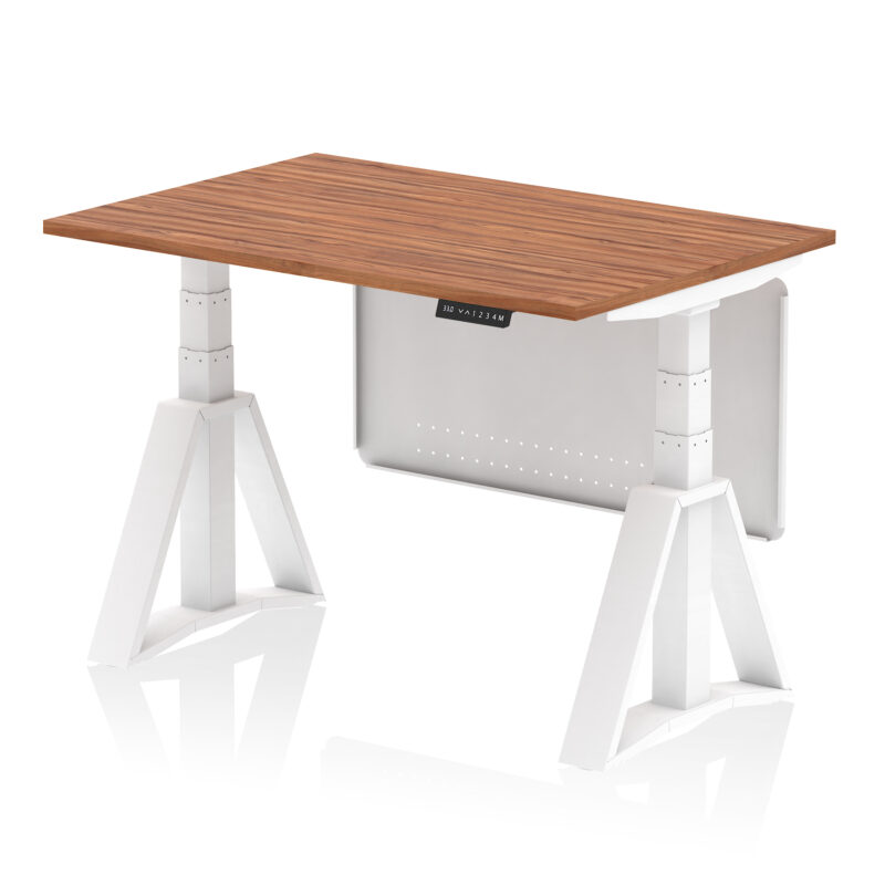 Brisk Height Adjustable Desk without Cable Ports With Steel Modesty Panel With Piste Foot - Image 25